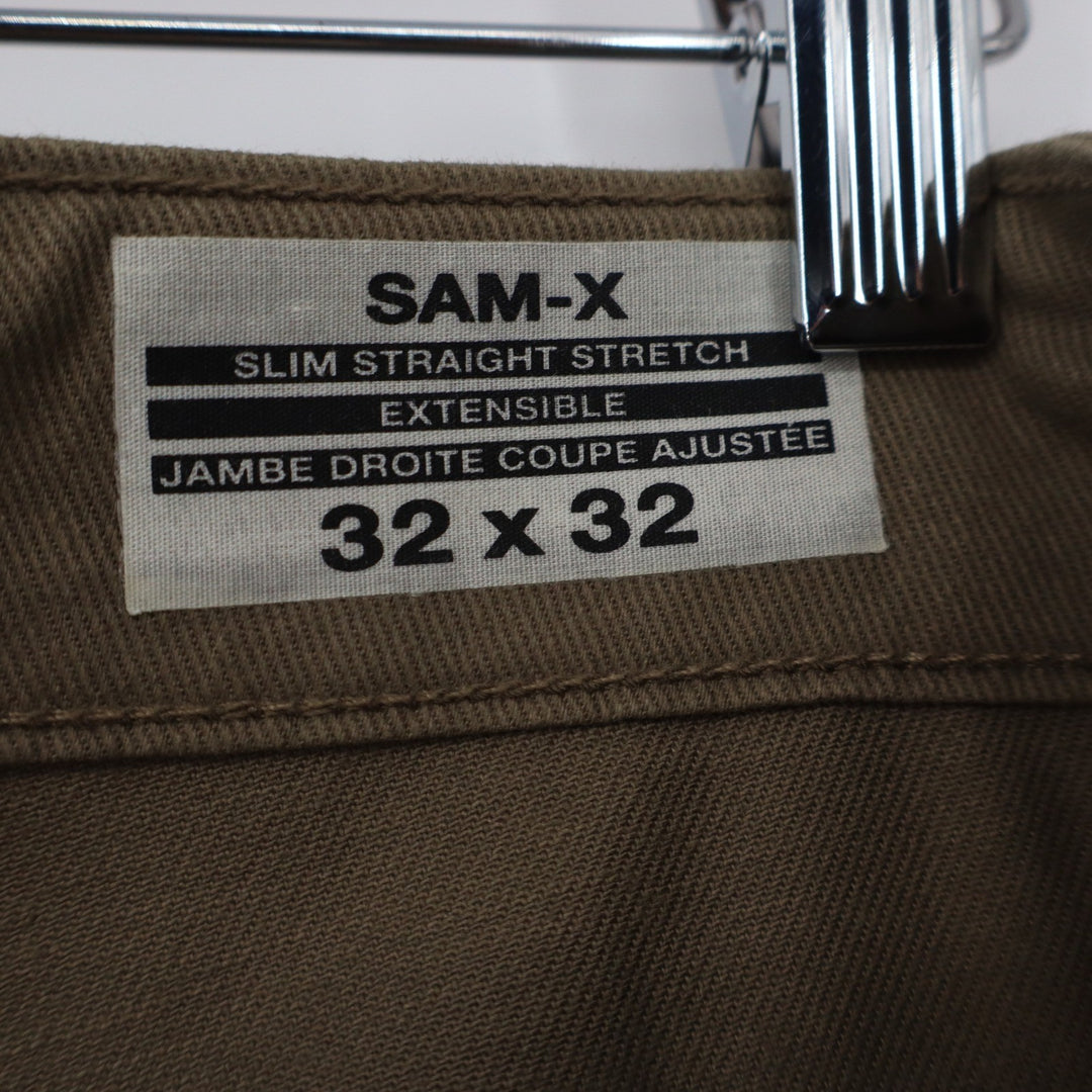 Buffalo David Bitton Sam-X Slim Straight Stretch Pants Mens 32x32 Olive Brown