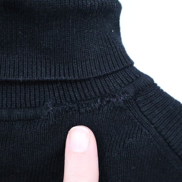 Zara Crop Sweater Womens Small Black Knitted Turtleneck Long Sleeve Pullover