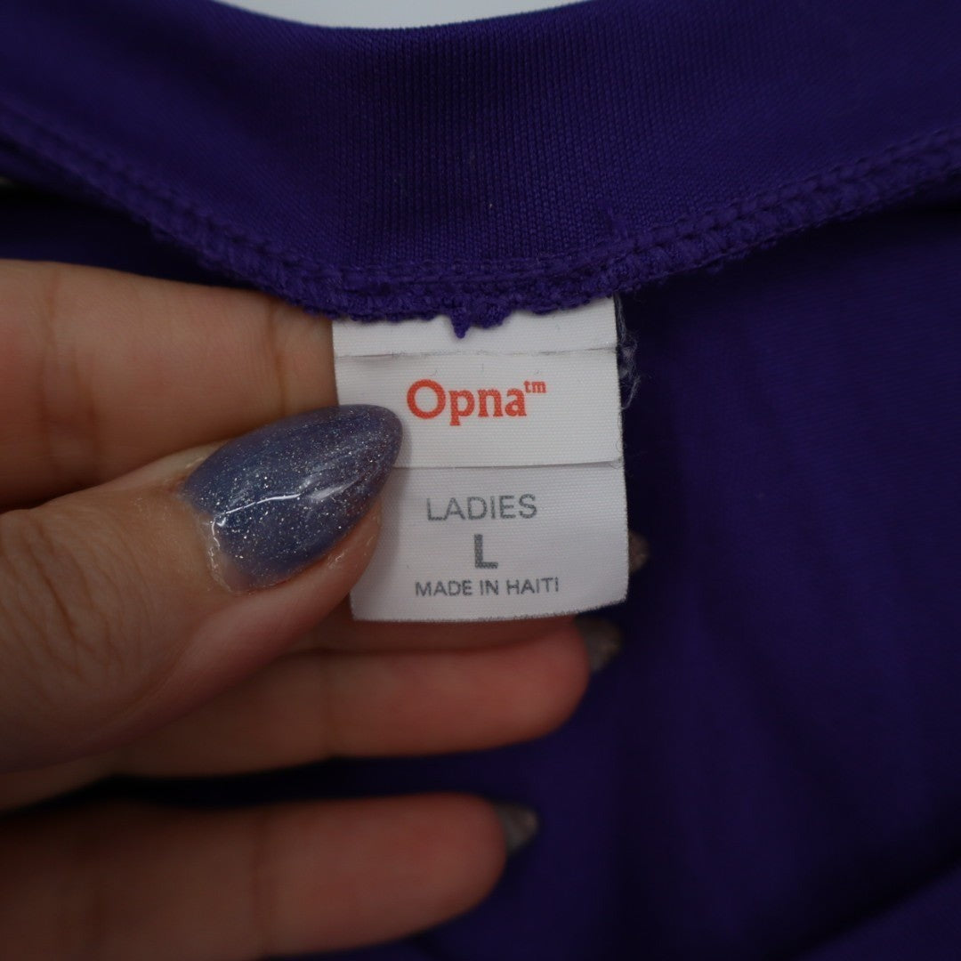 Opna Athletic T-Shirt Womens L Purple V Neck Short Sleeve Pullover Performance