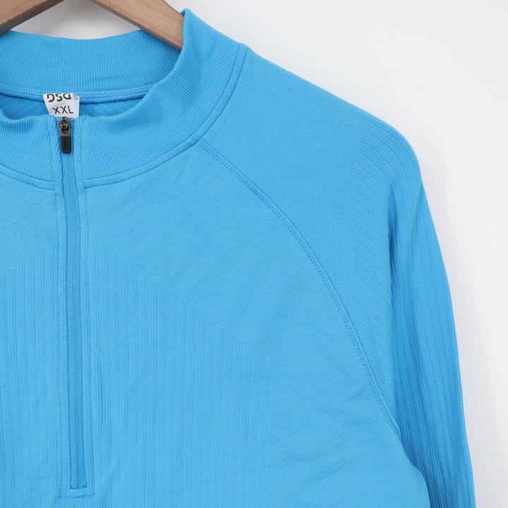 DSG Momentum Seamless 1/4 Zip Womens XXL Aqua Blue Athletic Pullover