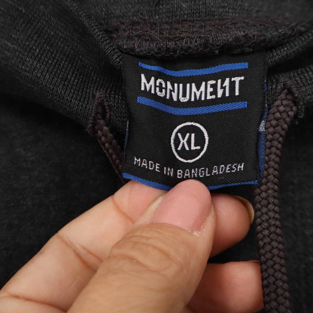 Monument Mens Cargo Jogger Pants Black XL Fleece Lined Drawstring Sweatpants