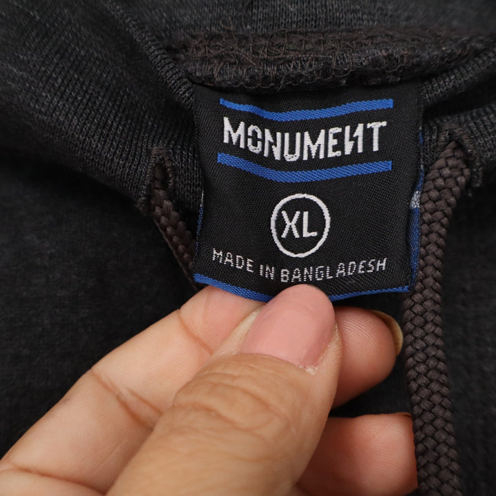 Monument Mens Cargo Jogger Pants Black XL Fleece Lined Drawstring Sweatpants