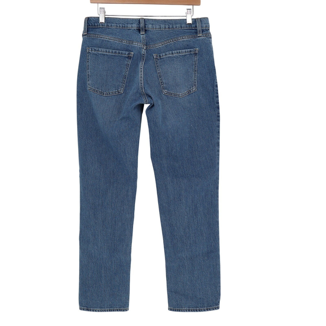 Old Navy Wow Boyfriend Jeans Womens 6P Blue Cotton Stretch Mid Rise Straight Leg