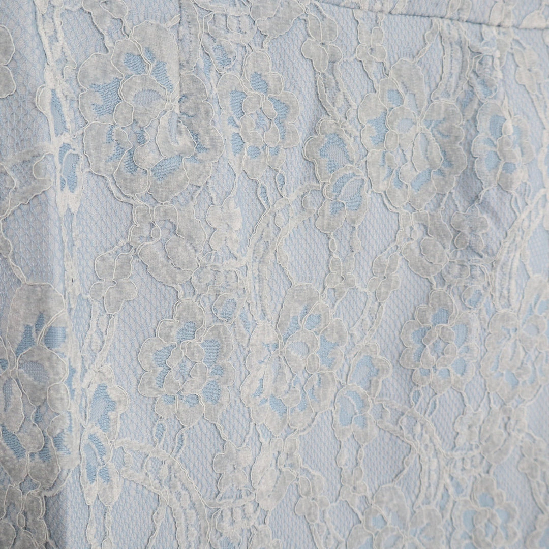 Naked Wardrobe Womens Light Blue Floral Lace Mini Skirt Size M