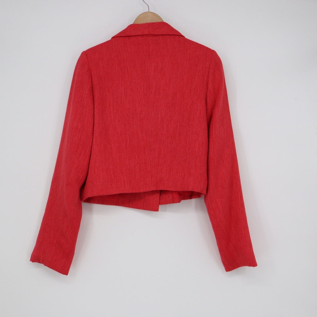 Stile by Per Lei Red Double Breasted Cropped Blazer NWT Large