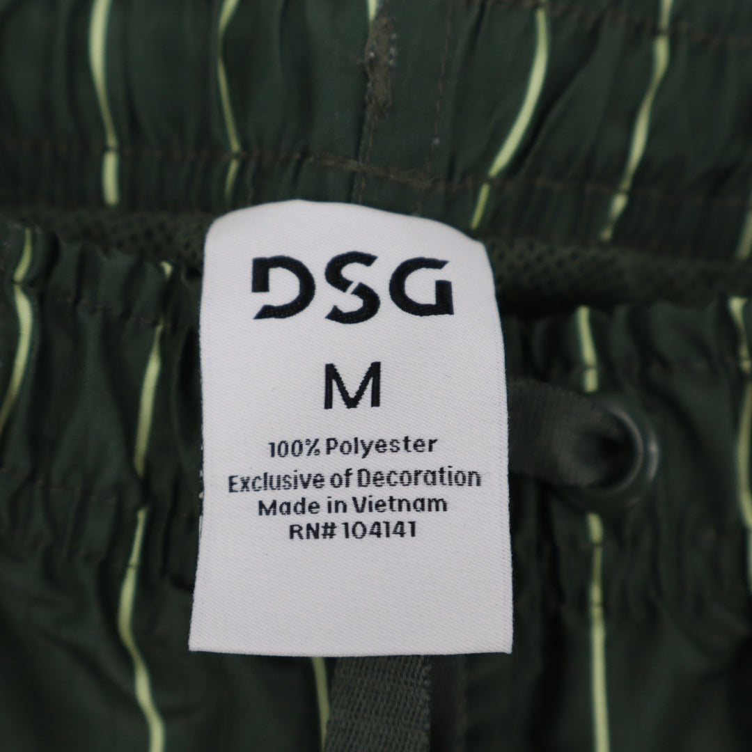 DSG Mens 6" Rec Shorts Pinstripe Muted Olive Green Water Repellent Medium NEW
