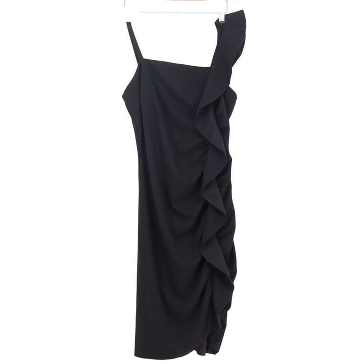 Sam Edelman Womens Black One Shoulder Ruffle Sheath Cocktail Dress Size 8