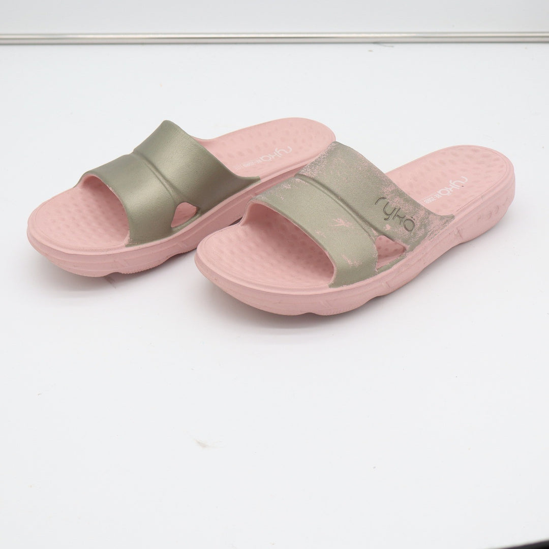 Ryka Restore Slide Sandals Pink Sage Green Re-Zorb Lite Women Size 10