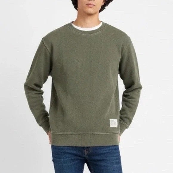 American Giant Crewneck Sweatshirt Olive Green Made in USA Casual Size S