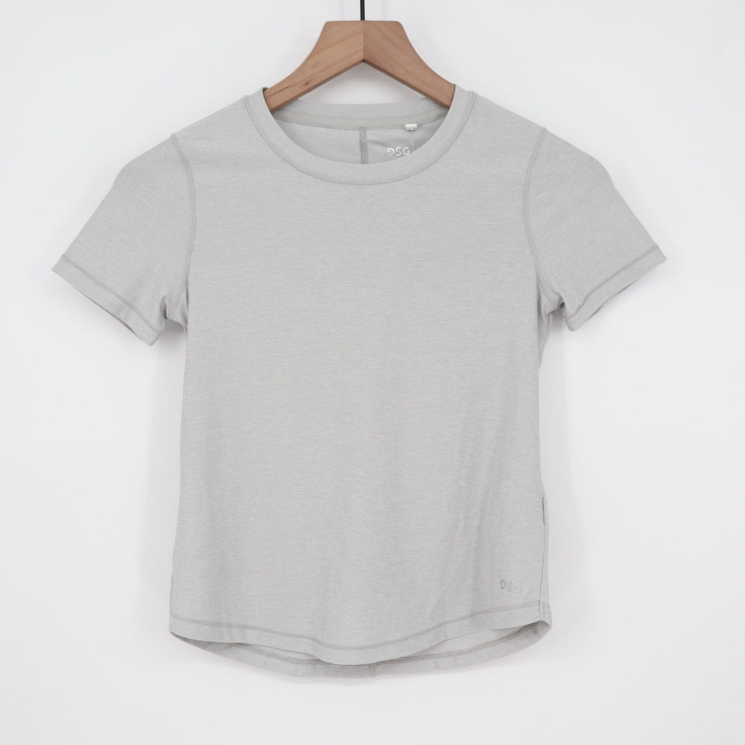DSG Girls Movement Tee Light Heather Grey Short Sleeve Athletic Shirt Size S 8-9
