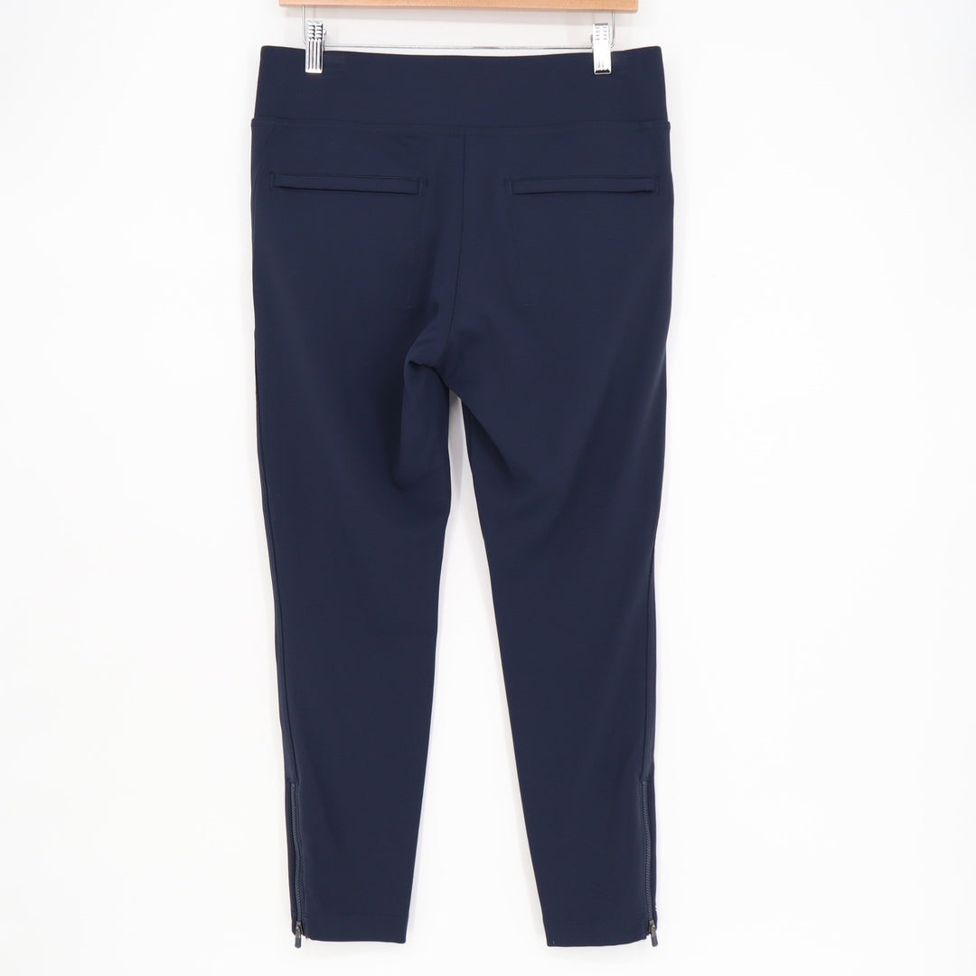 Athleta Stellar Trouser Navy Blue Petite Large Ankle Zip Stretch Pants