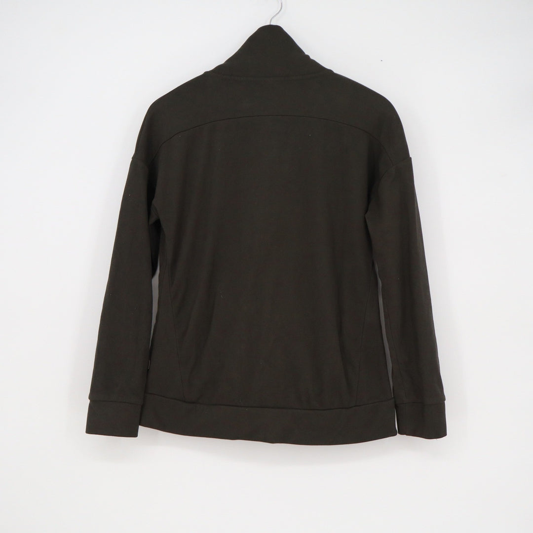 Mondetta Womens Full Zip Track Jacket Dark Olive Green Mock Neck Size S