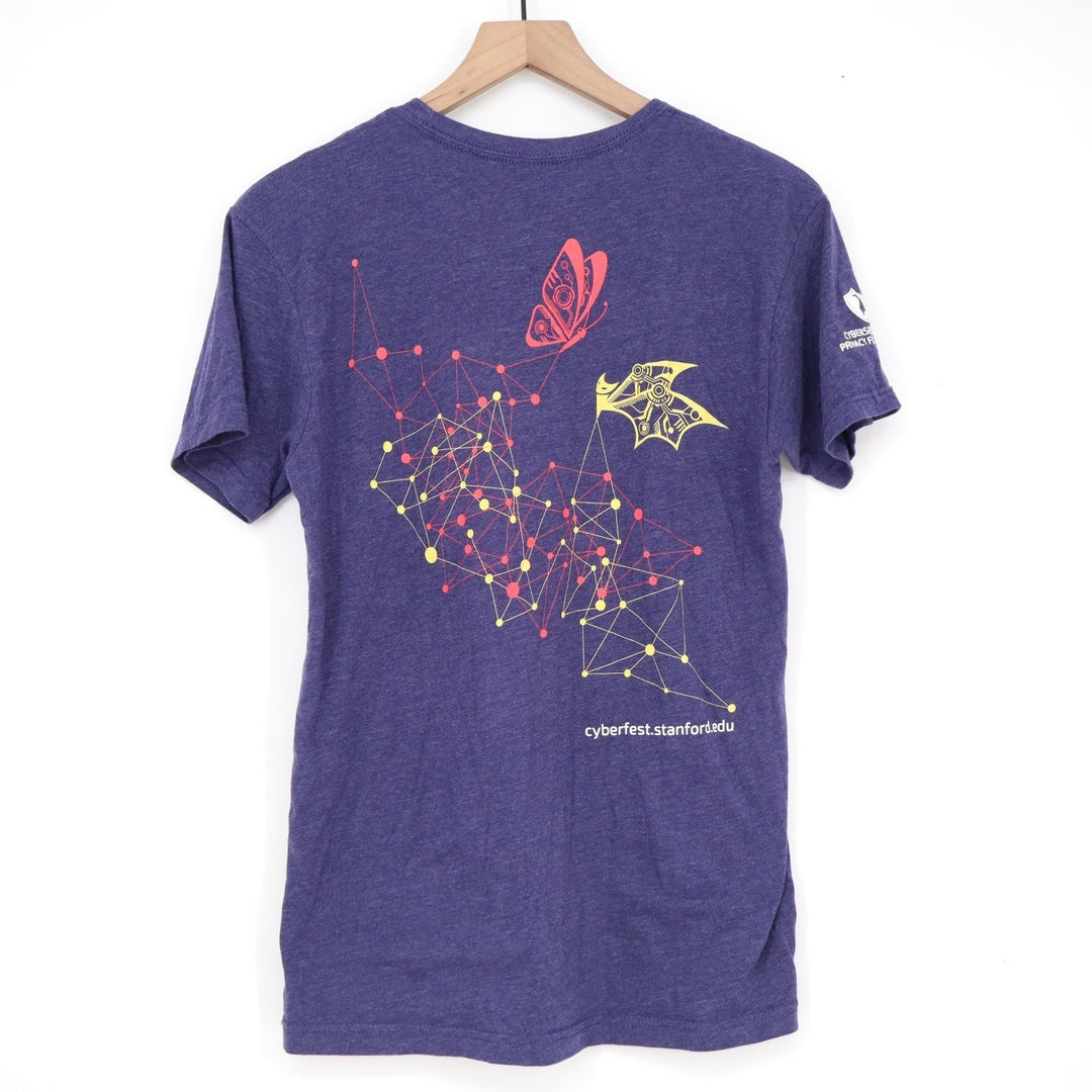 Next Level Stanford Cyberfest The Rise of AI Heroes Villains Purple Tee Small