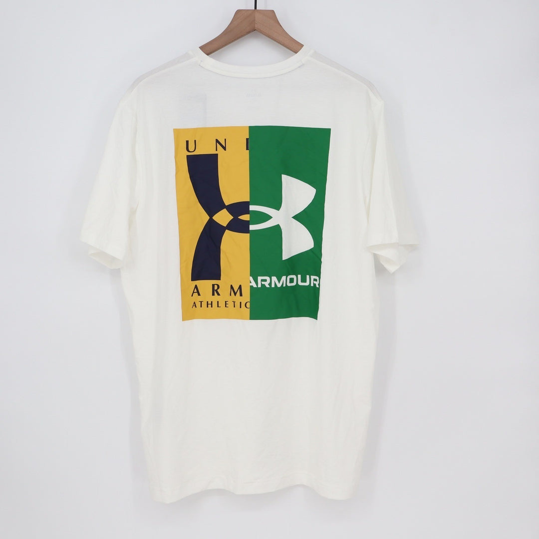 Under Armour Mens Evol Logo SS White Graphic T-Shirt XL