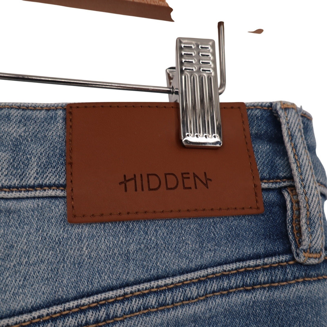 Hidden Los Angeles Flared Jeans Womens 29 Blue Denim Whiskered Pintuck Detail