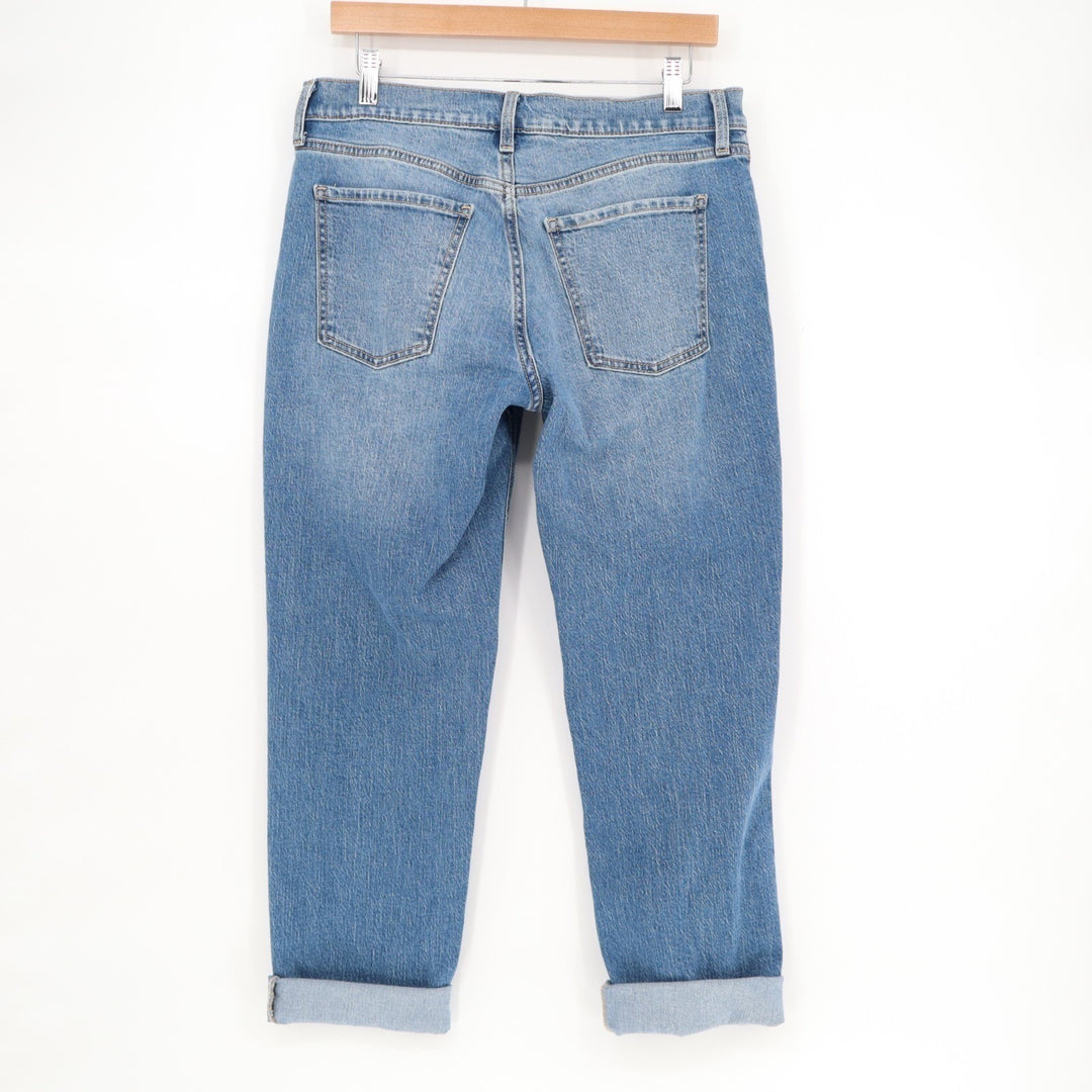 Old Navy Wow Boyfriend Jeans Womens 6S Blue Cotton Stretch Mid Rise Straight Leg