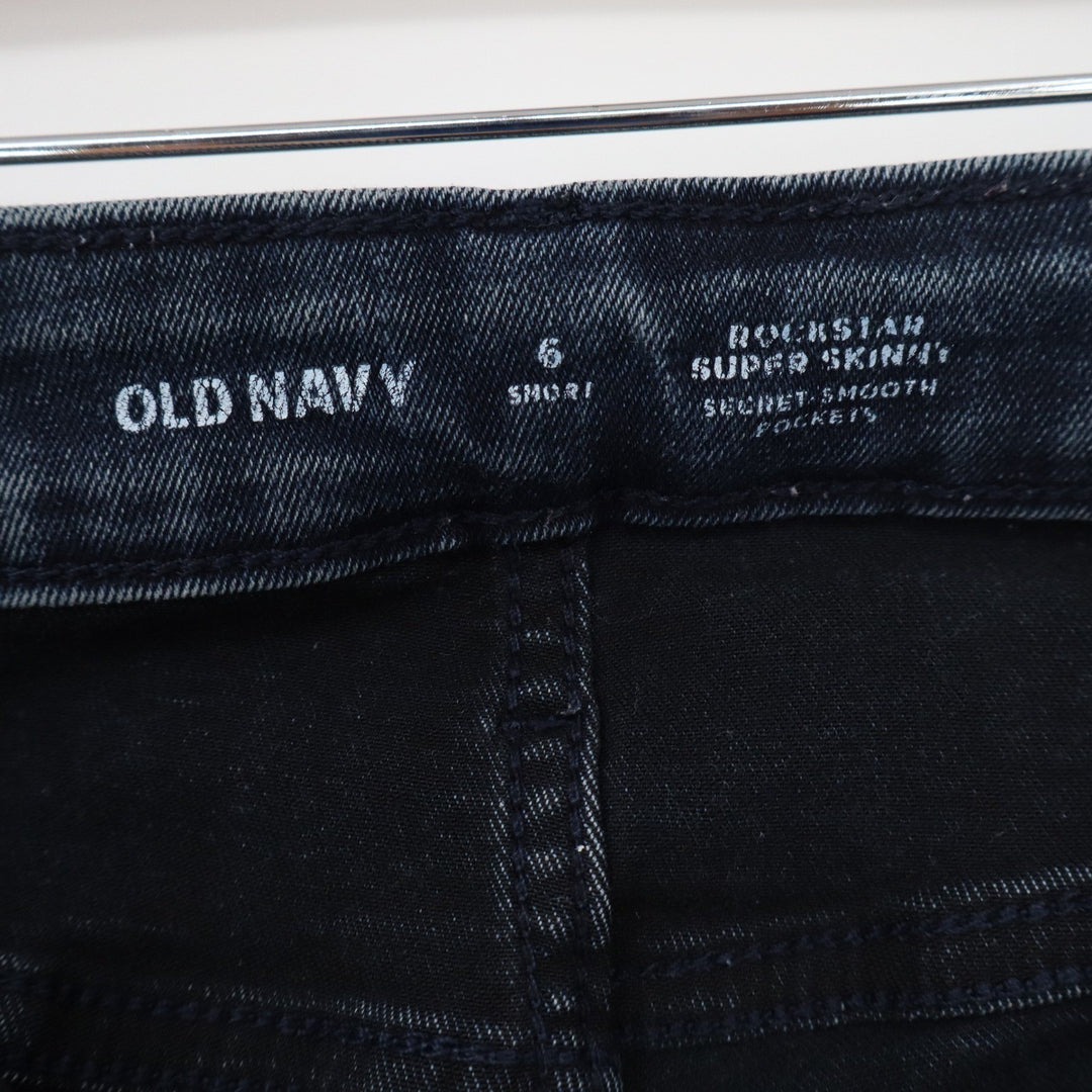 Old Navy Rockstar Super Skinny Jeans Womens 6 Short Dark Wash Secret Smooth