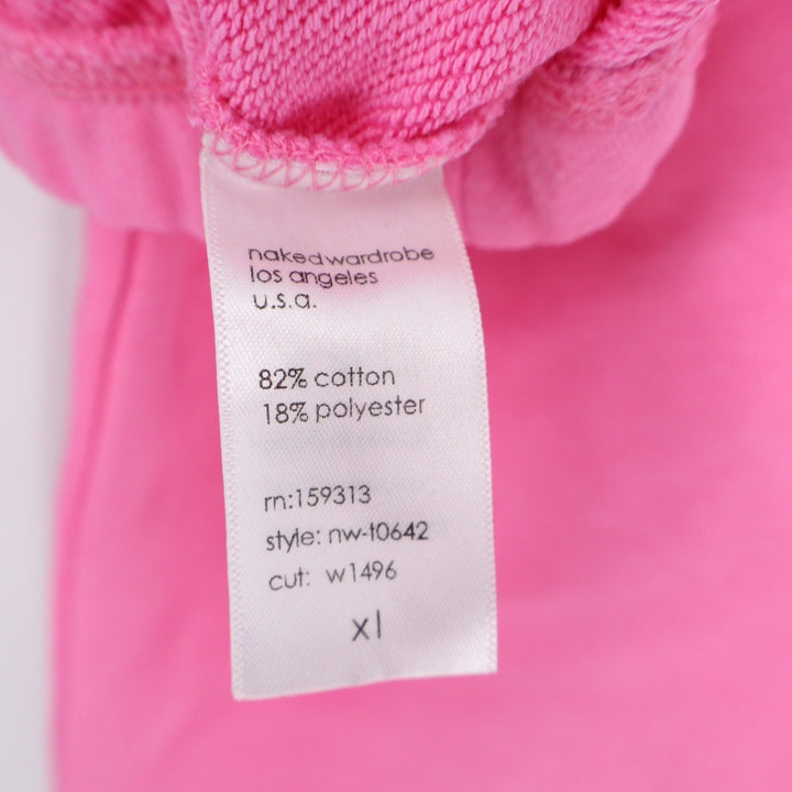 Naked Wardrobe Pink Cropped Elastic Hem Hoodie Sweatshirt XL