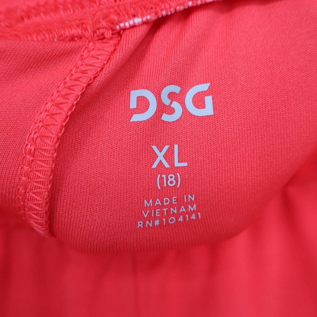 DSG Boys All Sport Short XL 18 Cabana Coral Pure White Moisture Wicking