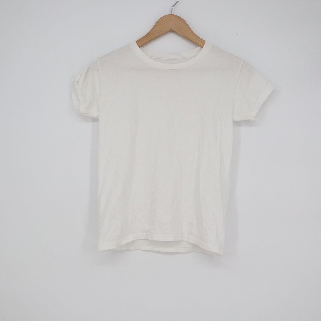 Fruit of the Loom White Cotton Crewneck T-Shirt Youth Medium 10-12 Solid Basic