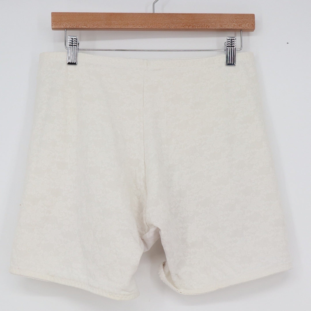 Vintage Style Cream Floral Damask High Waist Shapewear Shorts XL Tummy Control