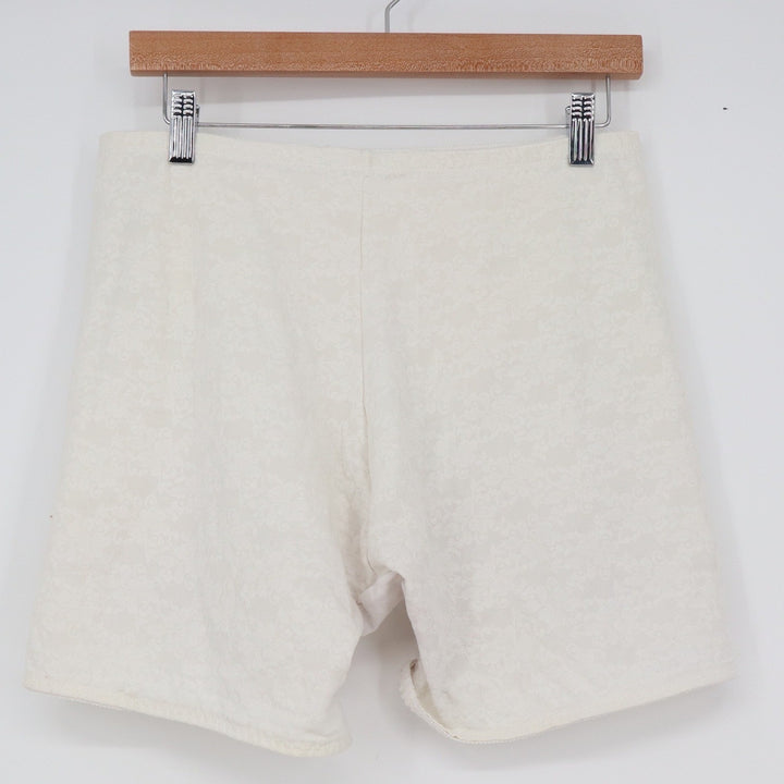 Vintage Style Cream Floral Damask High Waist Shapewear Shorts XL Tummy Control