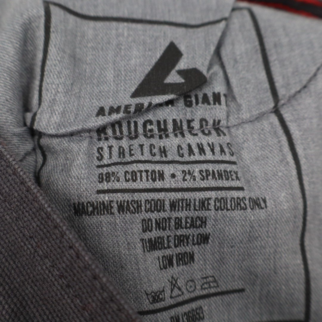 American Giant Roughneck Jeans Men 34x34 Gray Canvas Cotton Stretch Straight Leg