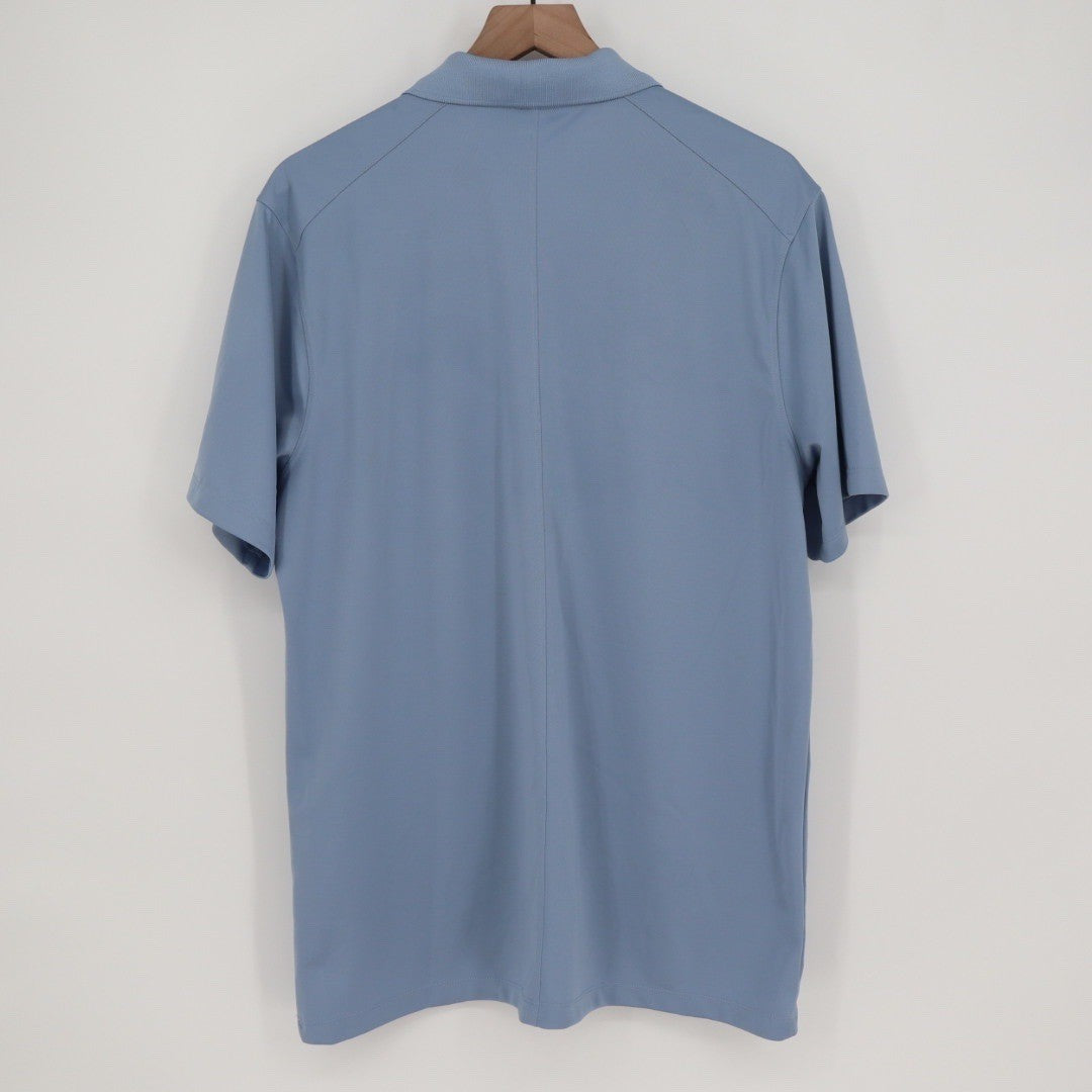 Nike Golf Dri Fit Polo Shirt Mens Large Hero World Challenge Blue Short Sleeve