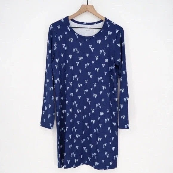 Charter Club Intimates Forest Stroll Soft Knit Sleepshirt Navy Blue Medium NEW