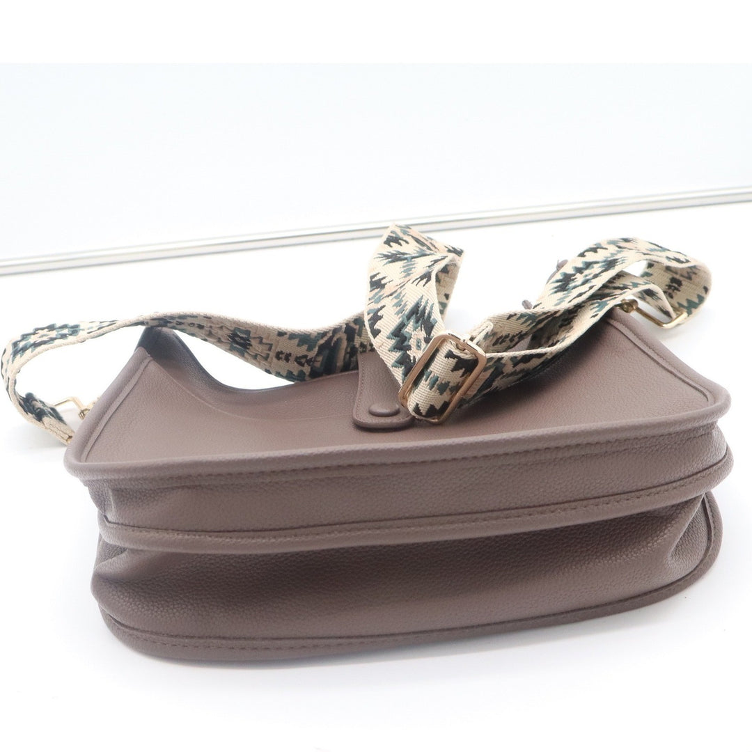 Ahdorned Brown Vegan Leather Messenger Bag with Southwestern Guitar Strap