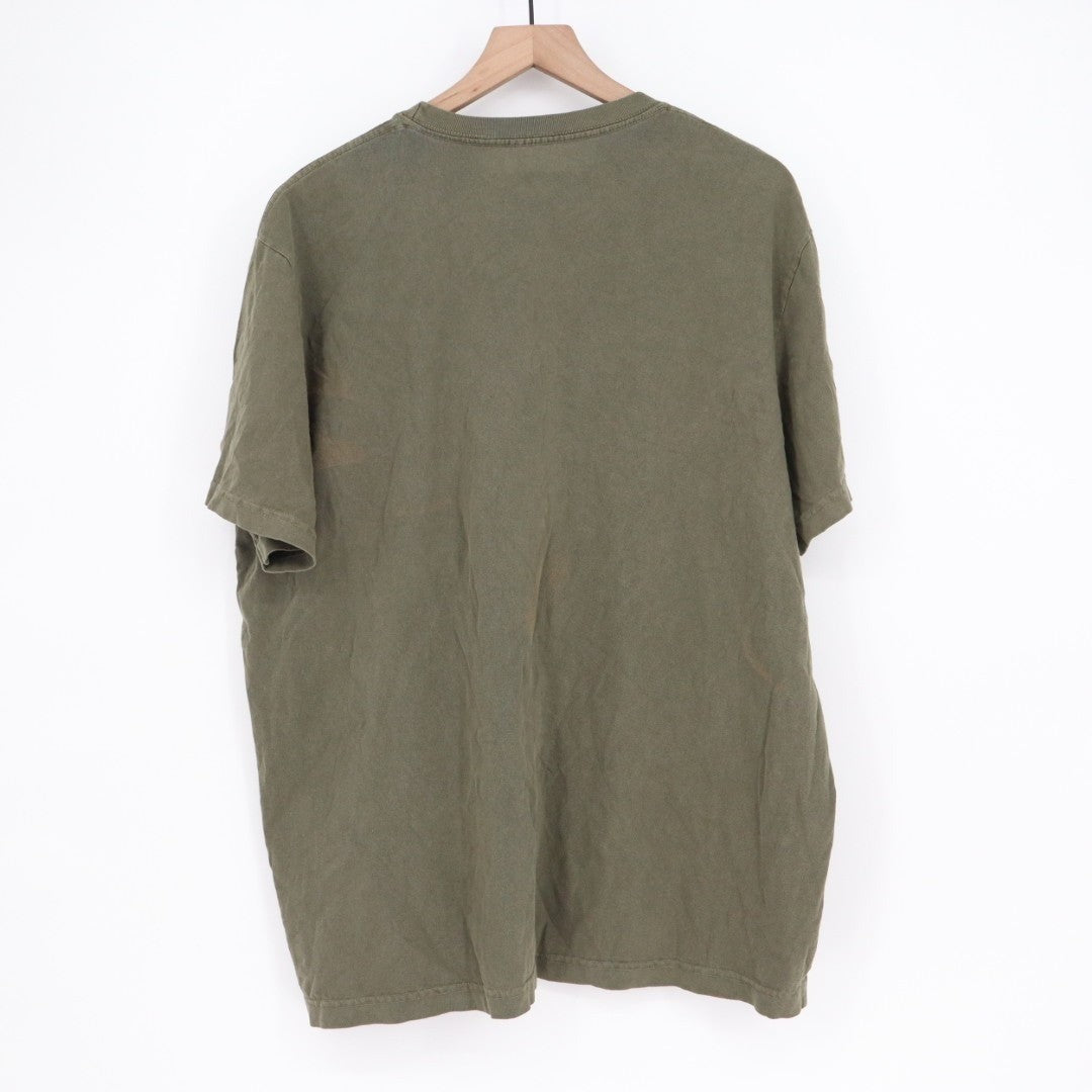 American Giant Crew Tee Shirt Mens 2XL Washed Olive Green Cotton Logo Casual