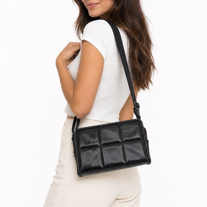 Amanda Uprichard Black Quilted Leather Belt Bag Fanny Pack Gold Hardware
