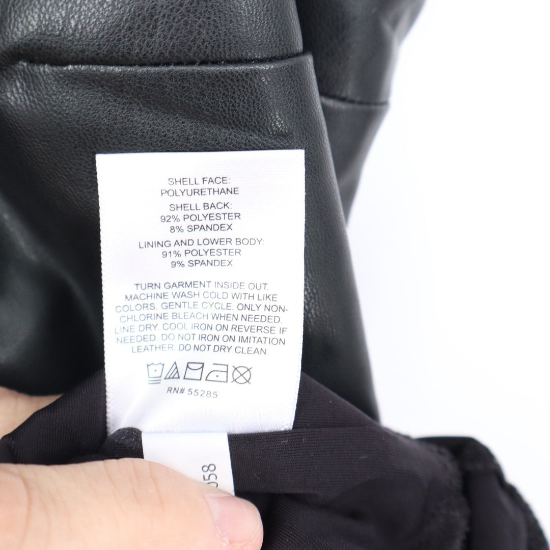 Express Body Contour Faux Leather Sleeveless Bodysuit Dark Green M