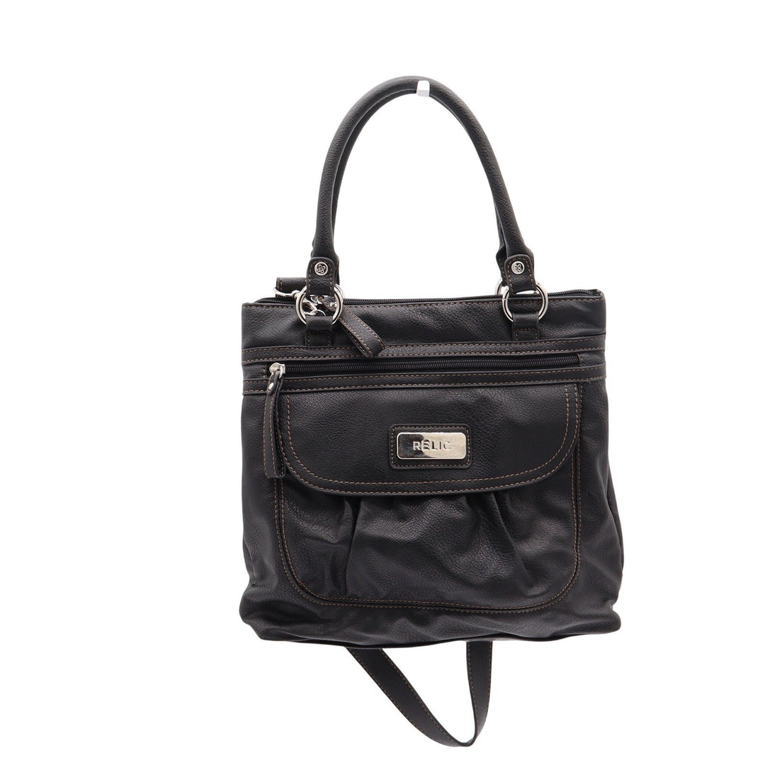 Relic Handbag Women's OS Crossbody Satchel Black Faux Leather Multi-Pocket