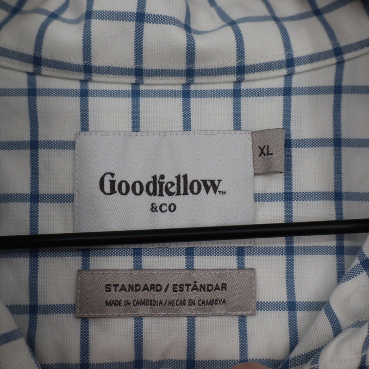 Goodfellow & Co Mens Standard Fit Long Sleeve Button Down Shirt XL Blue Plaid