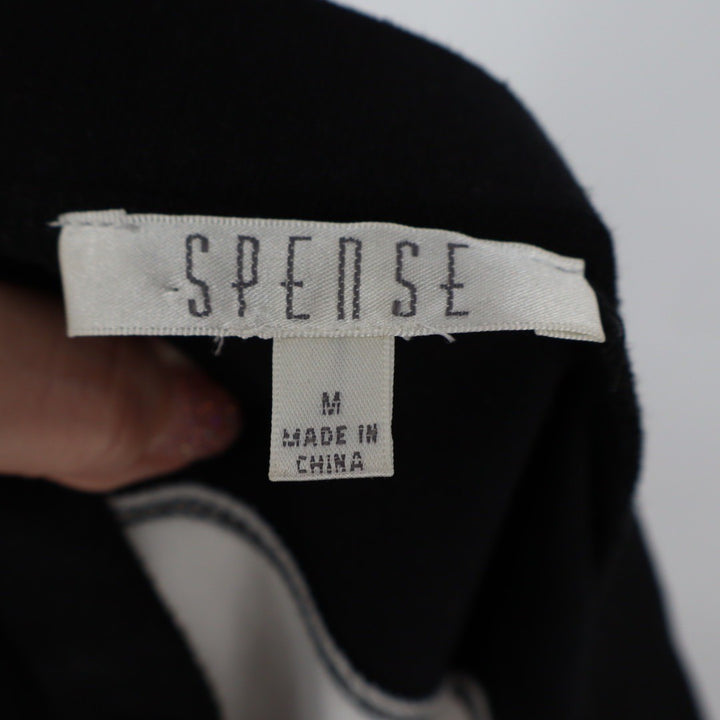 Spense Black White Stripe Midi Skirt Size L Elastic Waist Flared Skirt
