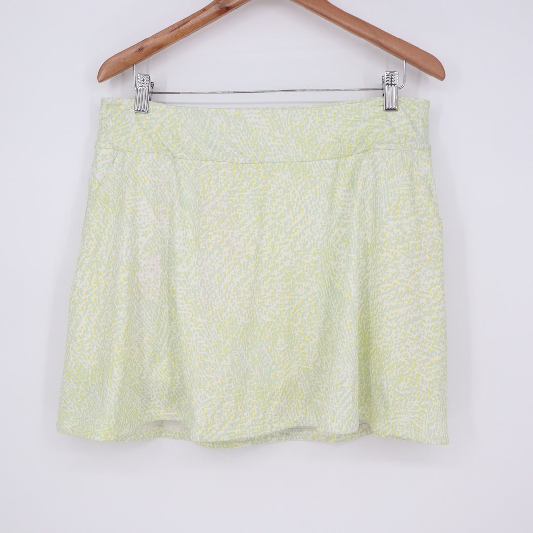 Adidas Golf Skort Womens Large Lime Green White Abstract Print