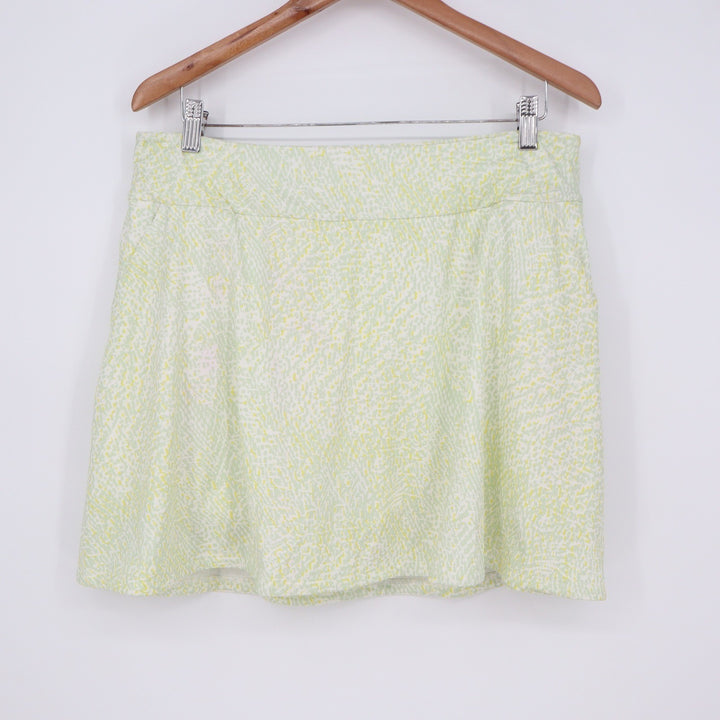 Adidas Golf Skort Womens Large Lime Green White Abstract Print