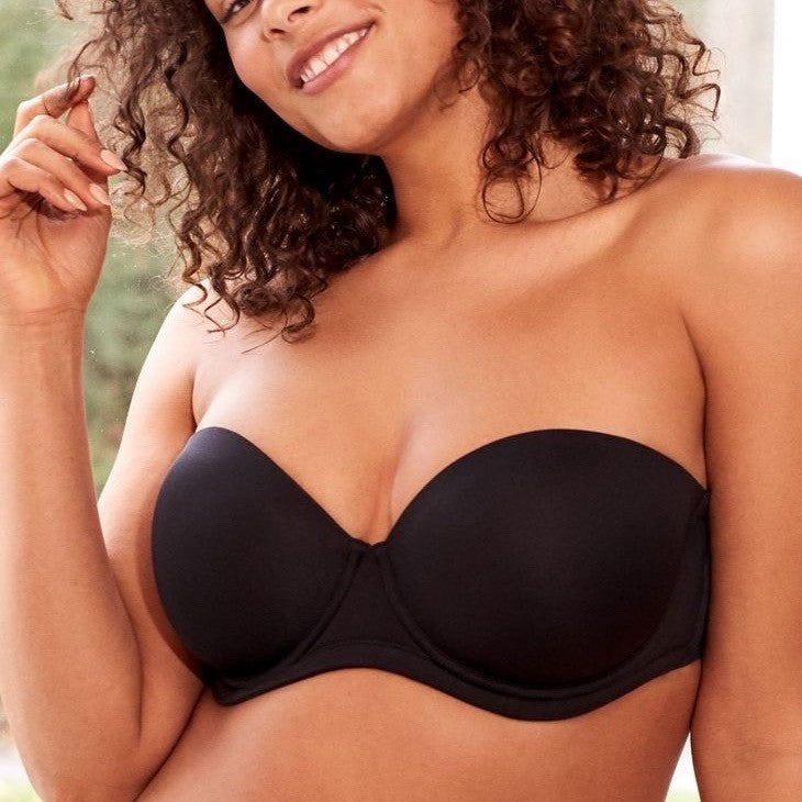 Wacoal Red Carpet Strapless Full Busted Underwire Bra Black 854119 US 34DD
