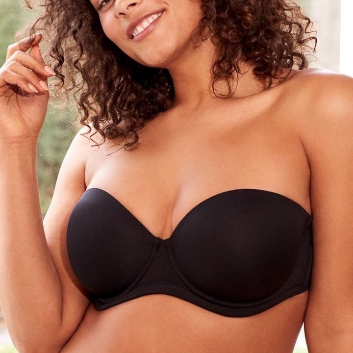 Wacoal Red Carpet Strapless Full Busted Underwire Bra Black 854119 US 34DD
