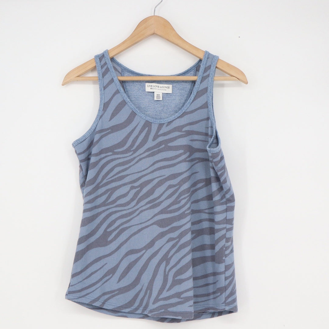 Karen Neuburger Live Love Lounge Blue Zebra Print Pajama Set Tank Joggers Medium