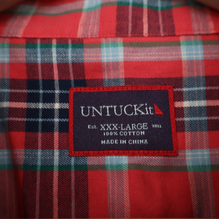 UNTUCKit Flannel Shirt Mens 3XL Multicolor Plaid Cotton Long Sleeve Button Up
