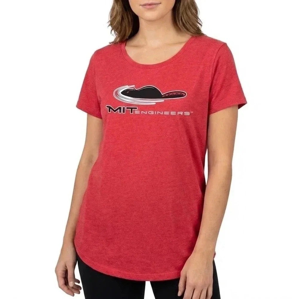 Colosseum MIT Engineers T-Shirt Womens XL Red Heather Short Sleeve Beaver NCAA