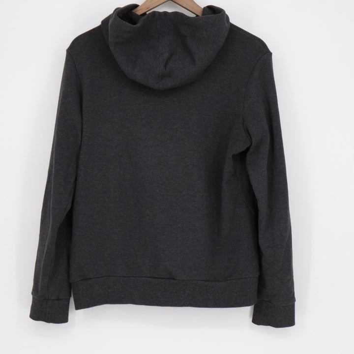 Puma Essentials Hoodie Mens Large Dark Grey Fleece Big Logo Kangaroo Pockets