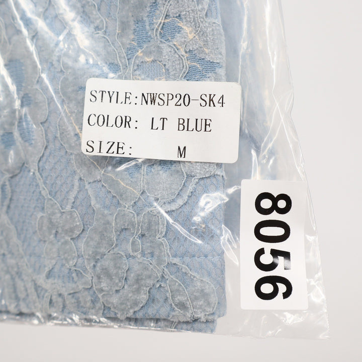 Naked Wardrobe Light Blue Floral Lace Mini Skirt Size M
