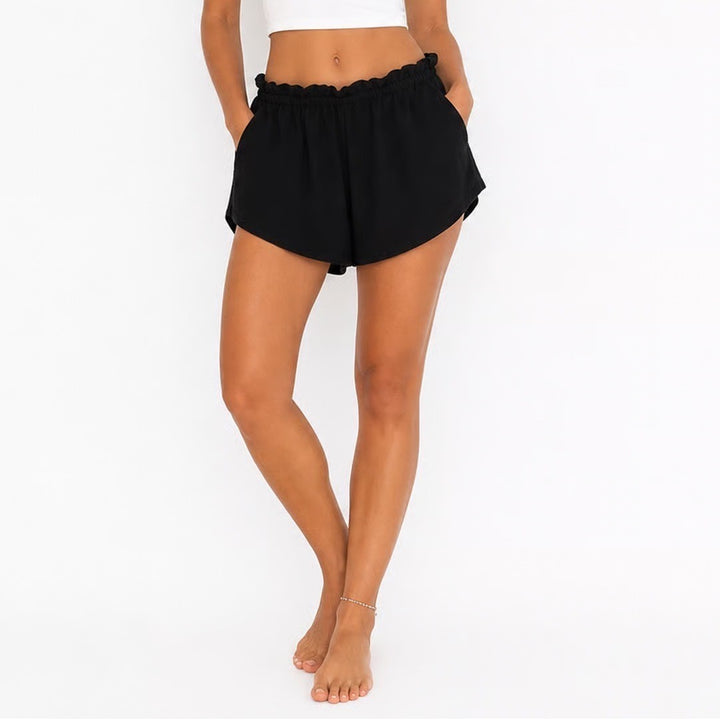 SHEIN Curve Black Paperbag Waist High Rise Shorts Size 0XL Plus