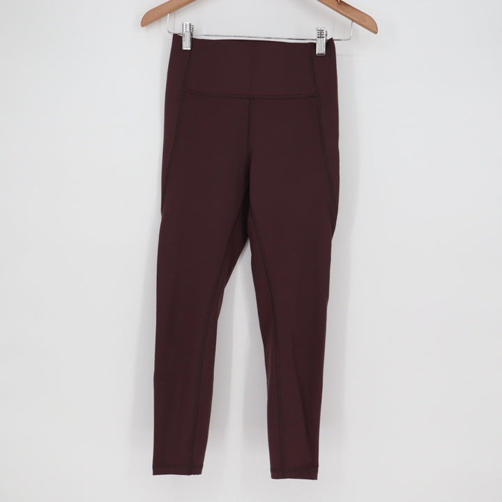 GapFit Recycled Power Leggings Burgundy High Waisted Athletic Workout Size S