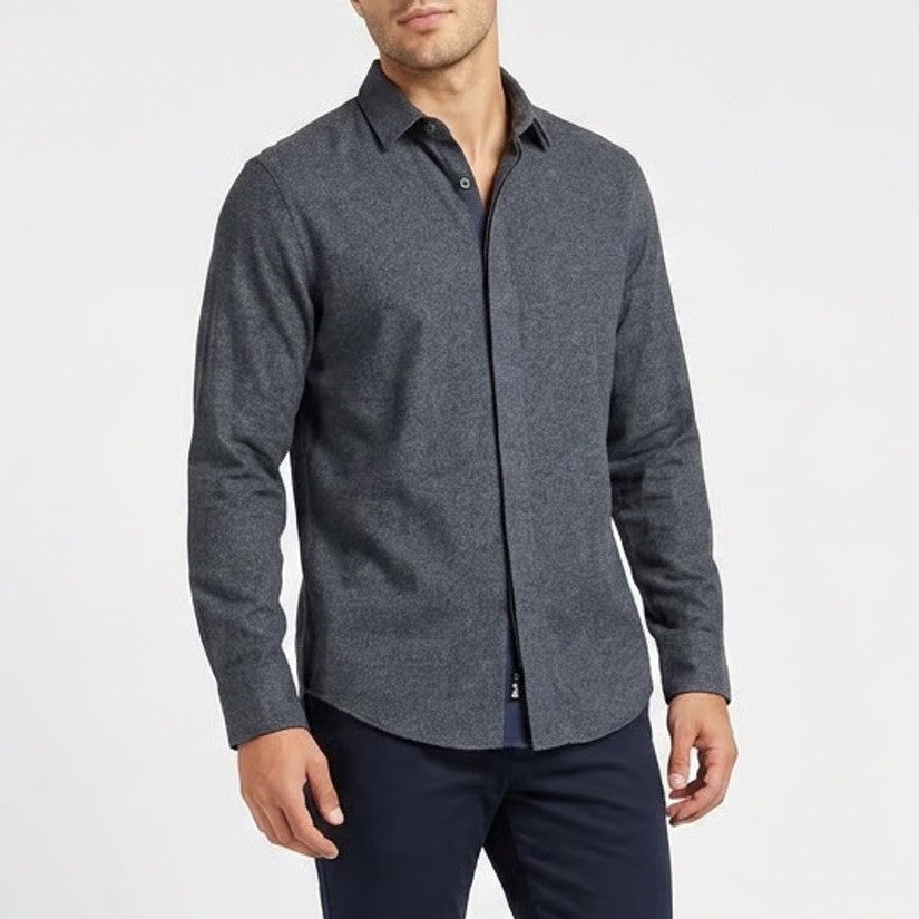Bar III Mens Slim Fit Navy Blue Micro Dot Button Down Shirt Size M 15-15.5 34-35