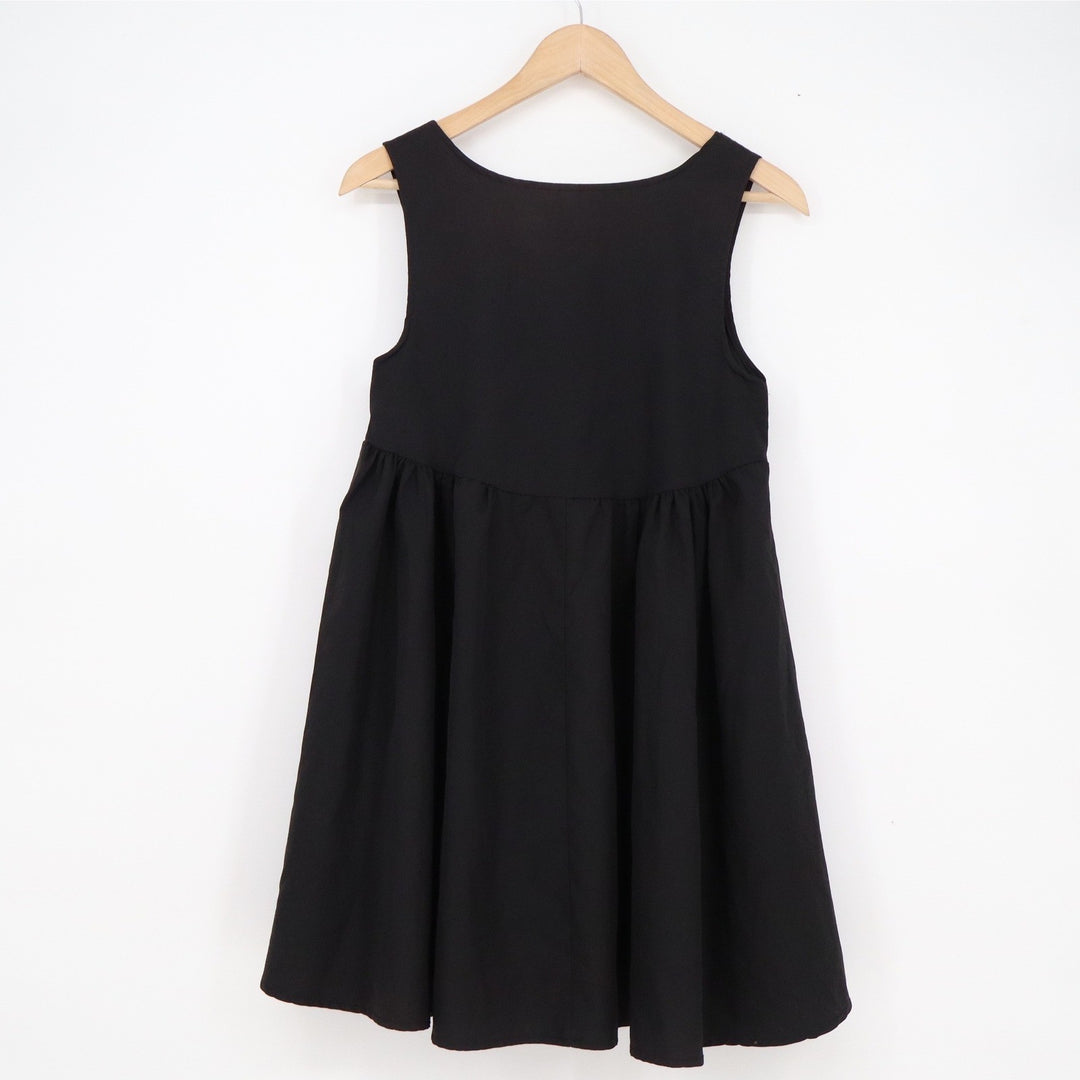 City Gymp Black Sleeveless Babydoll Mini Dress Empire Waist Scoop Neck Size 1