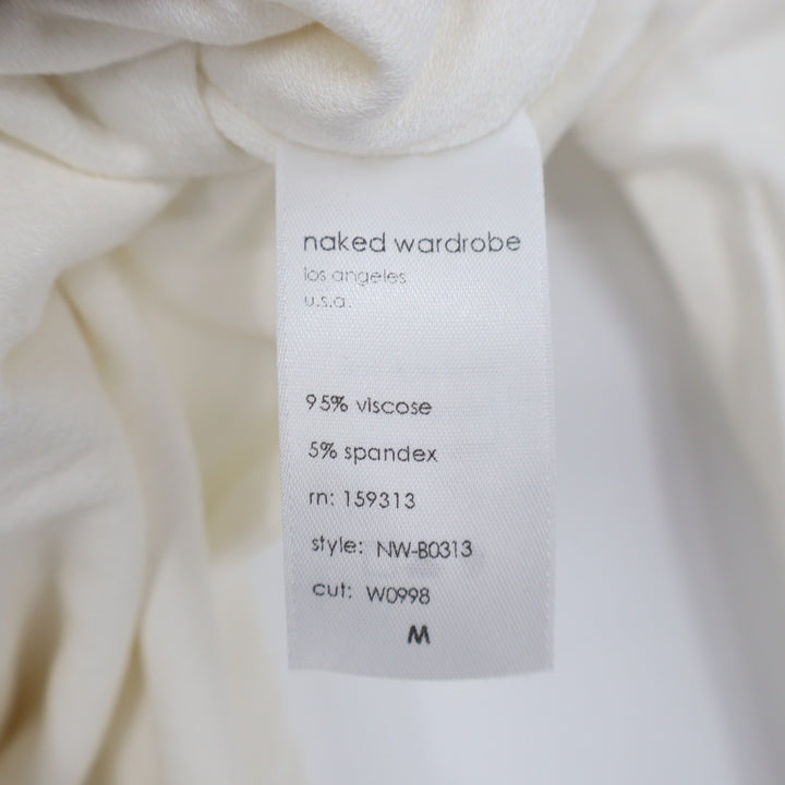 Naked Wardrobe Ivory Long Sleeve Turtleneck Bodysuit Cream Medium